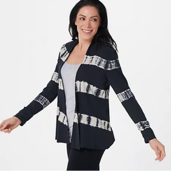 Seed to Style Tops - Seed to Style Organic Cotton Open-Front Print Cardigan 9376
